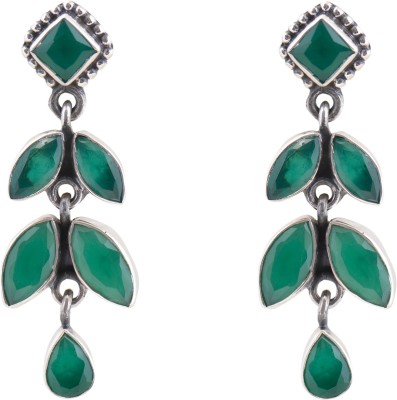 Silverwala Â 925-92.5 Sterling Silver Emerald Stone Fashion Stud Earring for Women and GirlsÂ  Emerald Silver Stud Earring