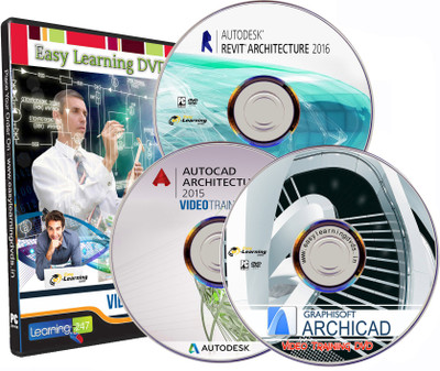 

Easylearning ArchiCAD-Revit Arch-AutoCAD Arch Combo video training Tutorial in 3 DVDs with Project Files(DVD)