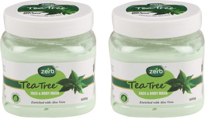 

Zerb Natural Extracts Enriched Whit Aloe Vera Tea Tree Face & Body Mask - 500 gm Pack Of 2(500 g)