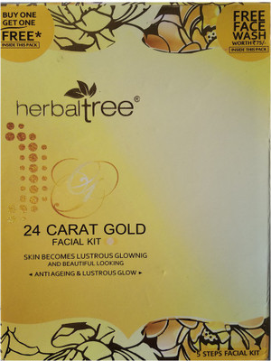 

HERBAL TREE 24 CARAT GOLD FACIAL KIT ANTI AGEING & LUSTROUG GLOW 140 g
