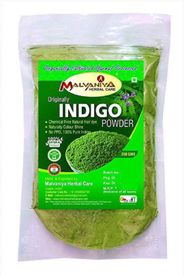 

Malvaniya Herbal Care Indigo Powder For Hair | Herbal Neel Powder | 100% Pure Organically Processed Hair Dye - Black (250 gms) Hair Color(Green)