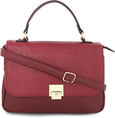 

Lavie Women Evening/Party Maroon Leatherette Hand-held Bag