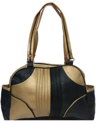

Lifestyle Fashion Hand-held Bag(Gold, Black), Black;gold