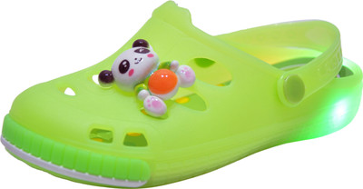 

Yellow Bee Girls Sling Back Clogs(Green