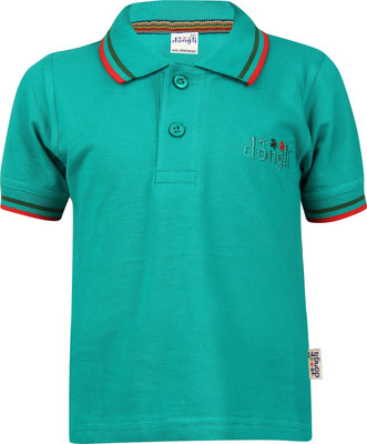 FabTag - Dongli Boys Embroidered Cotton T Shirt(Light Green, Pack of 1) Flipkart