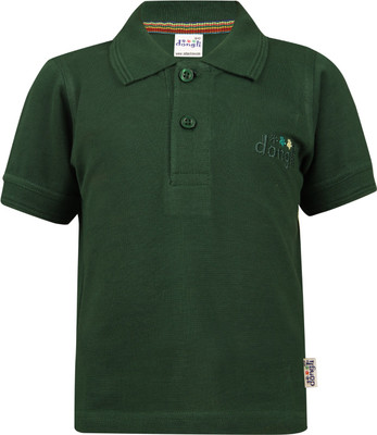 FabTag - Dongli Boys Embroidered Cotton T Shirt(Dark Green, Pack of 1) Flipkart