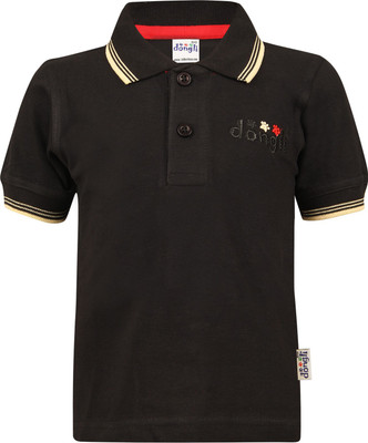 FabTag  - dongli Boys Solid Cotton Blend Regular T Shirt(Black, Pack of 1)