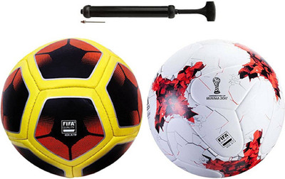 

ALEN MK Match Football+Rushia Red Football With Pump Combo Kit Football Kit
