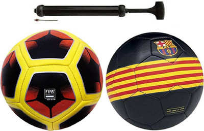 

ALEN MK Match Football+Barsa Black Football With Pump Combo Kit Football Kit