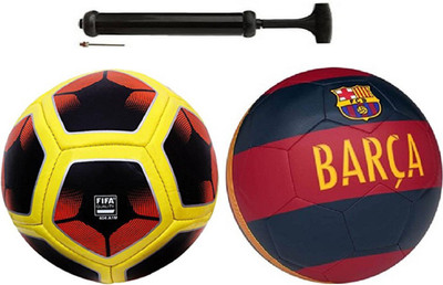 

Unik PK Match Football+Barsa red Football With Pump Combo Kit Football Kit