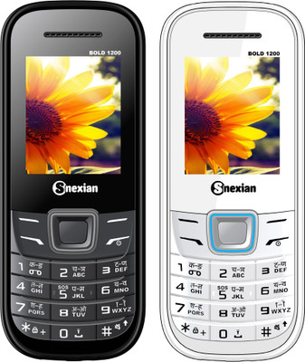 

Snexian Bold 1200 Combo of Two Mobiles(Black, White)