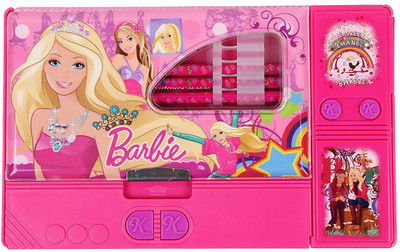 

STUNNING PRODUCTS New Imported Barbie Jumbo Art Plastic Pencil Box(Set of 1, Pink, Pink)