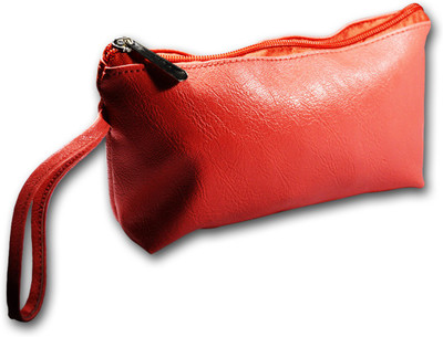 

Adbeni Travel Cosmetic Case Makeup Pouch Orange P.U Leather Cosmetic Bag(Orange)
