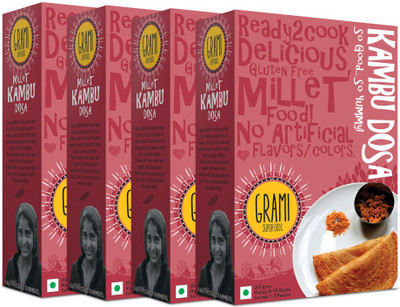

Grami Superfoods Millet Kambu dosa Mix (pack of 4), 800g 800 g(Pack of 4)