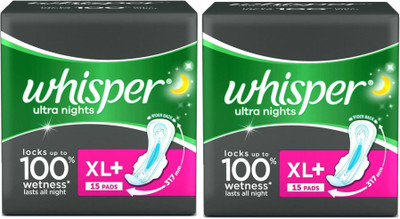 Whisper Ultra Nights 15+15 Pad Sanitary Pad(Pack of 2)