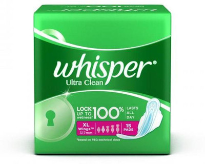 

Whisper Ultra clean Sanitary Pad(Pack of 15)