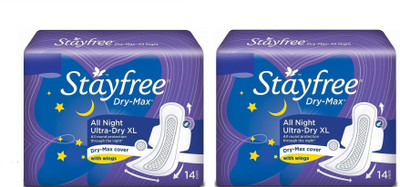 

Stayfree Dry Max All Night 14+14 Pad Sanitary Pad(Pack of 2)