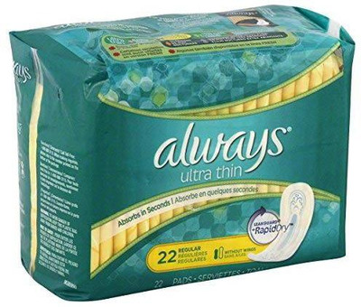 

Always Pads, Ultra Thin, without Wings, Regular 22 pads Sanitary Pad