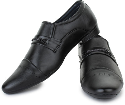 

D-SNEAKERZ Synthetic Leather Casual Wedding Partywear Formal Shoes For Mens And Boys Slip On For Men(Black