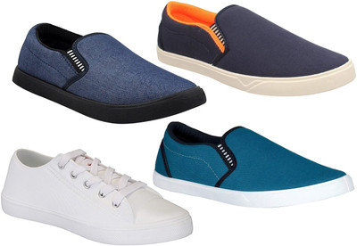 

Pexlo Combo Pack of 4 Casual Shoes (Loafers Shoes) Sneakers For Men Sneakers For Men(Blue, White