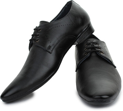

D-SNEAKERZ Synthetic Leather Casual Wedding Partywear Formal Shoes For Mens And Boys Lace Up For Men(Black