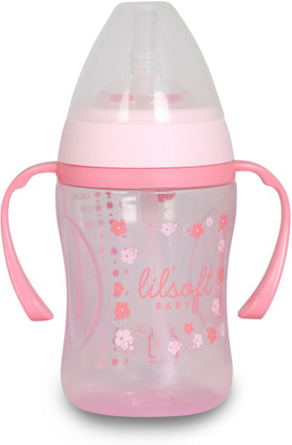

LILSOFT Babycare FG-LS-D203-NON-SPILL STRAW CUP (WIDE NECK) 9OZ (STAGE 3) 12+Pink flower(PinkFlower)