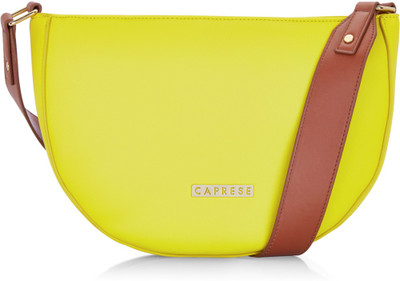 

Caprese Women Evening/Party Yellow, Maroon PU Sling Bag, Maroon;yellow