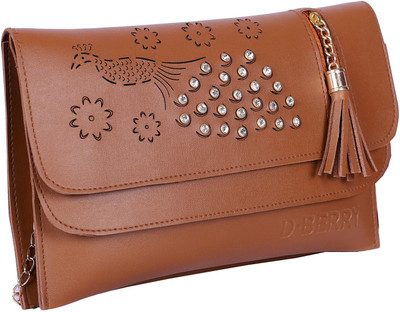

Shubh Creations Women Casual Brown Genuine Leather Sling Bag