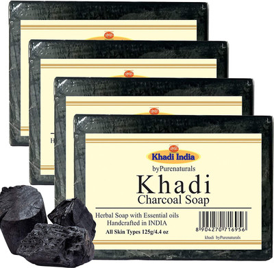 

Khadi Charcoal Soap - 125g Set of 4(500 g, Pack of 4)