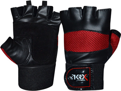 KRX K-202 With Wrist Support Gym & Fitness Gloves (, Red