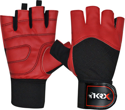 

KRX DRIVE With Wrist Support Gym & Fitness Gloves (, Red, Black/red