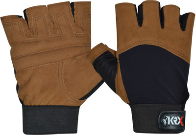 

KRX VISION Gym & Fitness Gloves (L, Multicolor), Brown/black