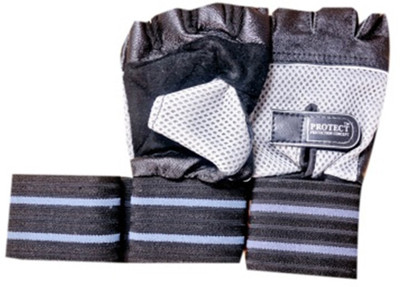

Protect Full Palm Protection & Extra Grip Gym & Fitness Gloves (L, Multicolor), Multicolor;white