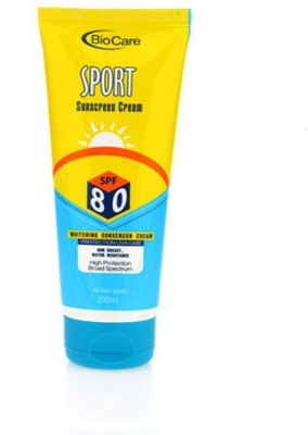 

Biocare Sport SPF 80 Whitening Sunscreen Cream - SPF 80 PA++(200 ml)