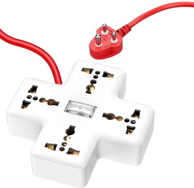 

APPUCOCO Power Plus Series Extension Board with 4 Outlet International Sockets, 1 LED Light Indicator Master Switch and 6 Feet Power Cord Extension Board with 4 Socket Surge Protector(White)