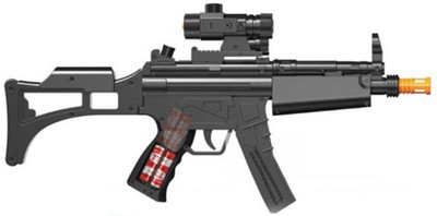 

IndusBay Army Style Toy Machine Gun - With Real Fruit smell Smoke Effect, Vibration, Infrared Target, Light & Sound Gun Toy for Kids(Black)