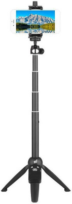 

Smiledrive Sturdy Extendable Selfie Stick Tripod Monopod Stand with Bluetooth Remote Clicker for Smart Phones & Action Cameras Monopod Kit(Black, Supports Up to 500 g)
