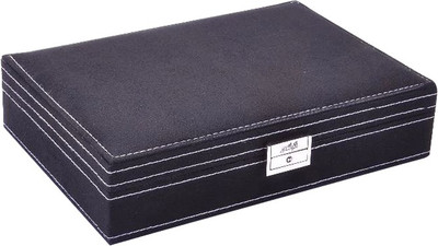 

SYGA Princess Wooden European Style Lock Jewellery Earrings Decorative Box_Black Jewellery Vanity Box(Black)