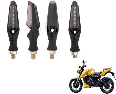 MOCKHE Front, Rear LED Indicator Light for TVS Apache 200(White)