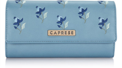 

Caprese Women Casual Blue Artificial Leather Wallet(8 Card Slots), Dull blue