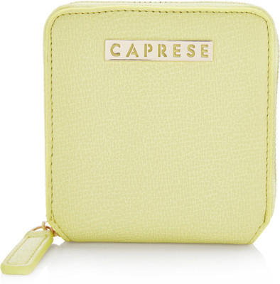 

Caprese Women Casual Green Artificial Leather Wallet(8 Card Slots), Pastel yellow