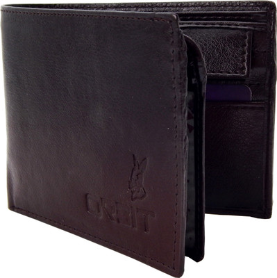 

Orbit Men Casual Maroon Genuine Leather, Fabric Wallet(7 Card Slots), Brown