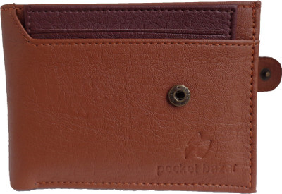 

pocket bazar Men Casual Tan, Brown Artificial Leather Card Holder(6 Card Slots), Brown;tan