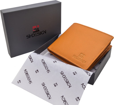 

SHDESIGNS Men Tan Genuine Leather Wallet(5 Card Slots), Cognac