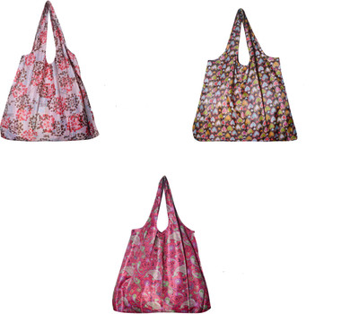 

Jewelz Combo of three washable, folding nylonshopping bags Multipurpose Bag(Multicolor, 12)