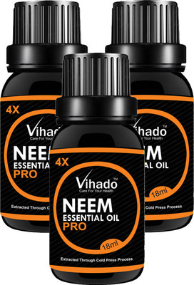 

VIHADO 4x PRO Pure Organic Neem Oil (ColdPressed & Undiluted) Hair Oil (18 gm) (Pack of 3)(18 ml)