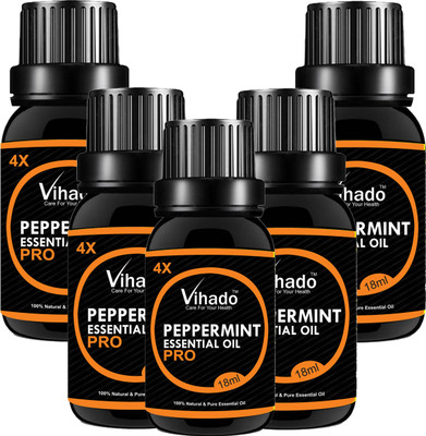 

VIHADO 4x PRO 100% Pure & Natural Peppermint Oil (18 gm) (Pack of 5)(18 ml)