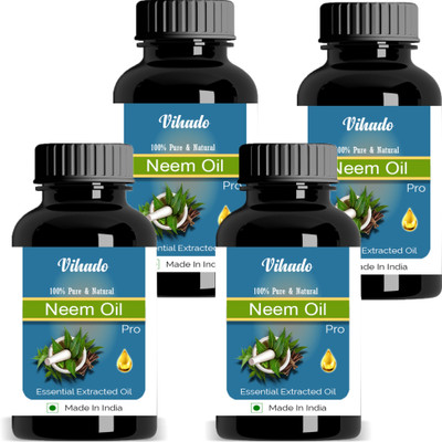 

Vihado Neem Oil, 15ml - 100% Pure & Organic, Natural, Undiluted, Smoothes Wrinkles, Relieves Dry Skin, Scars & Acne care, Skin Conditioner & toner, Dandruff care, Hair Growth Pack of 4 (15 ml)(15 ml)