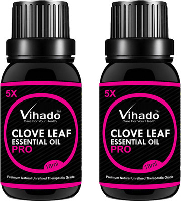 

VIHADO 5x PRO Clove Essential Oil,18gm - 100% Pure & Organic, Natural, Undiluted for Aromatherapy, Hair Care, Skin Care & Natural Remedies (18 gm) (Pack of 2)(18 ml)