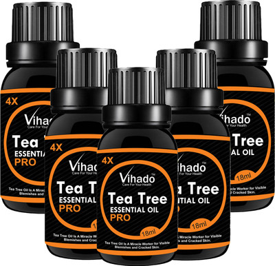 

VIHADO 4x PRO Tea Tree Essential Oil for Skin, Hair and Acne care (18 gm) (Pack of 5)(18 ml)